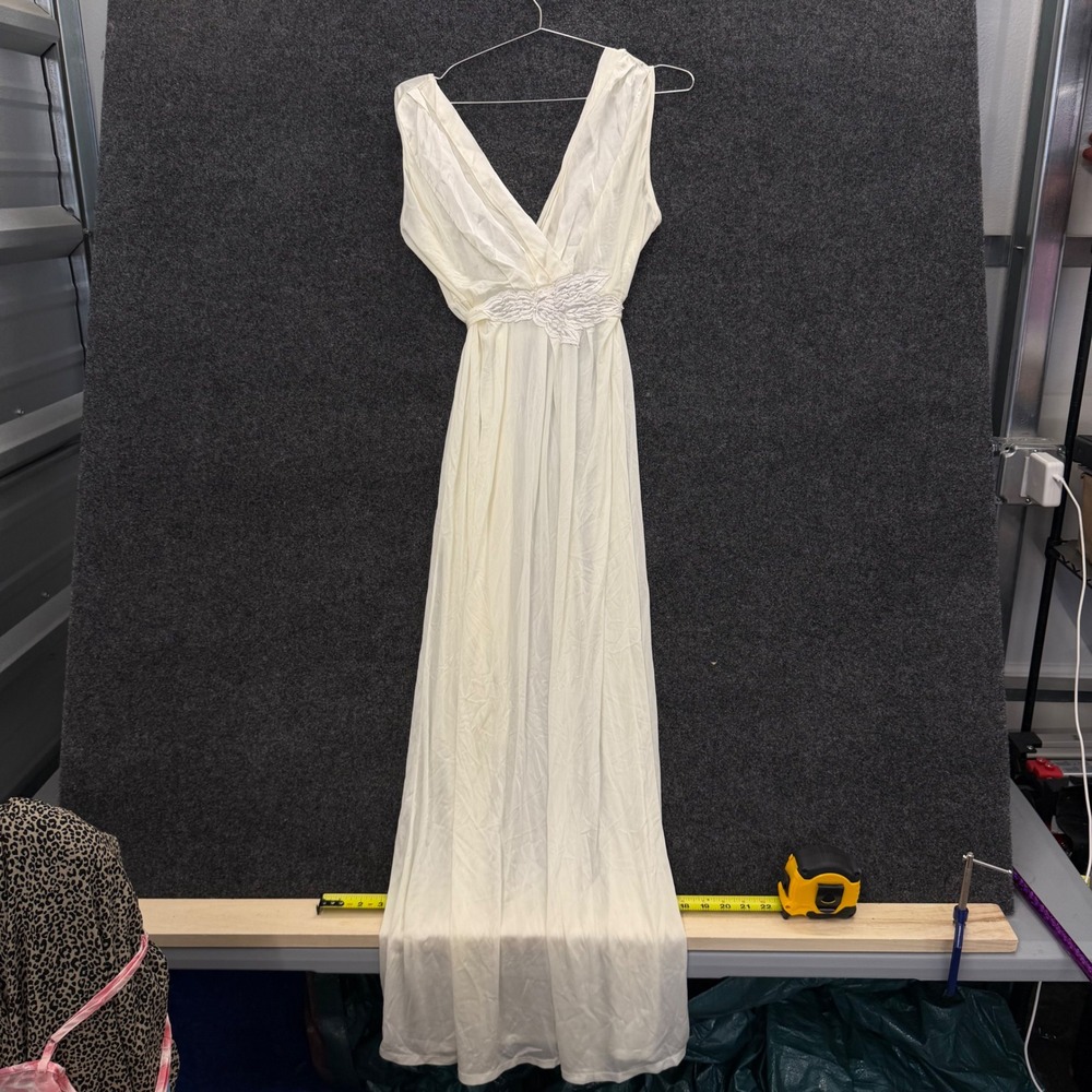 Vintage Undercover Wear Cream Lace Empire Waist Nightgown Maxi Dress RN 61085
